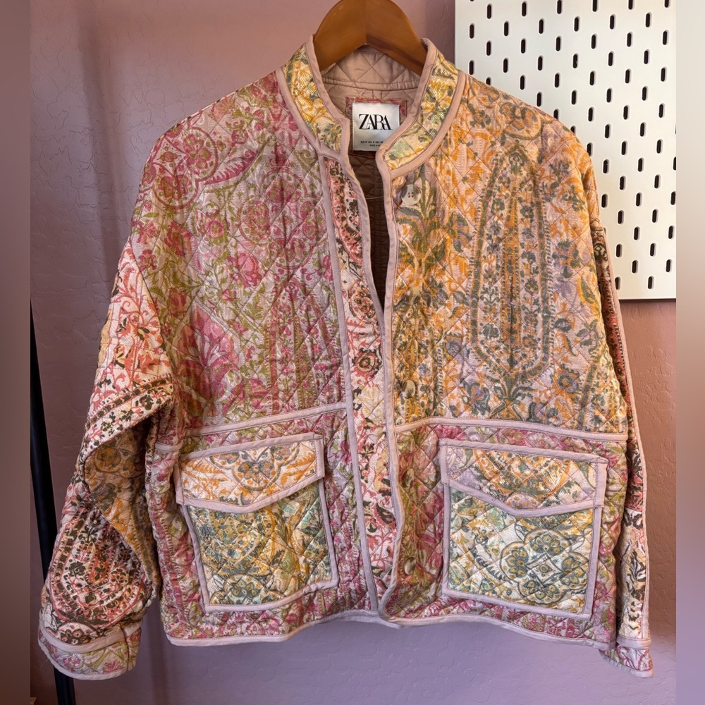 Zara Women's Quilted Patchwork Jacket - image 1